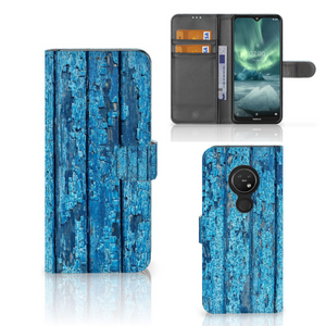 Nokia 7.2 | Nokia 6.2 Book Style Case Wood Blue