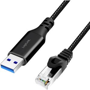 LogiLink USB 3.2 Gen 1 (USB 3.0) Adapterkabel [1x USB 3.2 Gen 1 stekker A (USB 3.0) - 1x RJ45-stekker 8p8c] CU0403 3.00 m