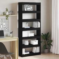 Boekenkast met plank Zwart eiken 80 x 30 x 198 cm Bewerkt hout