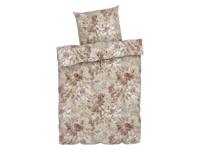 LIVARNO home Dekbedovertrek 140 x 200 cm (Bloemen/bruin)