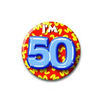 Verjaardags button I am 50 - thumbnail