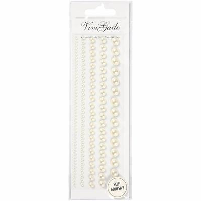 Hobby of carnaval verkleed plak steentjes/gezichtparels - wit - 140x stuks - 2-8 mm