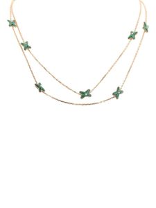 Chaumet collier Jeux de Liens en or rose serti de diamants et malachite