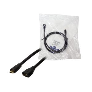 LogiLink USB-kabel USB 2.0 USB-micro-B stekker, USB-micro-B bus 1.00 m Zwart CU0121