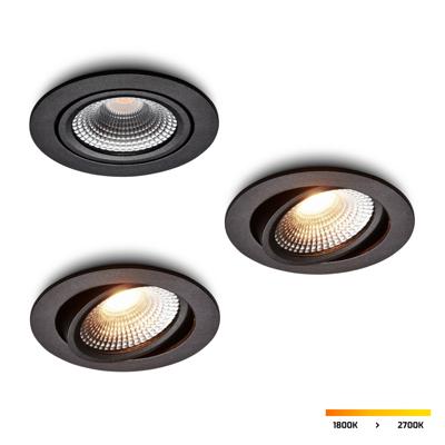 LED-inbouwspot set 3 stuks Cormo zwart 5W dimbaar