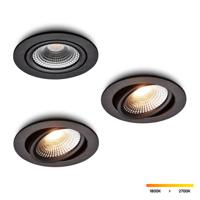 LED-inbouwspot set 3 stuks Cormo zwart 5W dimbaar