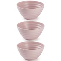 Set van 6x kommetjes/schaaltjes - Dessert/ontbijt - Kunststof - D14 cm - Oudroze