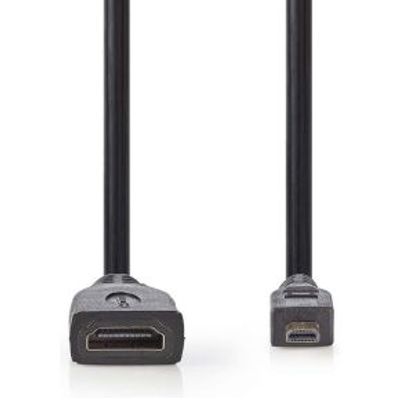 Nedis High Speed HDMI-kabel met Ethernet micro-connector - HDMI female 0,2 m Zwart