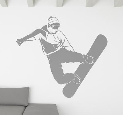 Snowboarder mute grab sticker extreme sport