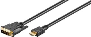 DVI-HDMI kabel High Speed - HDMI-A (mannelijk) - HDMI 1.2 - 1 meter - Zwart
