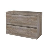 Badmeubelset Aquasplash Salt 100x46 cm Greeploos 2 Lades Met Afdekplaat Scotch Oak Aquasplash