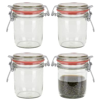 Weckpot/inmaakpot - 8x - glas - 300 ml - met beugelsluiting - transparant