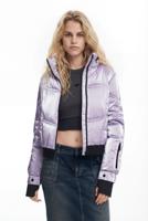 Metallic gewatteerde jas - RED - L