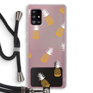 Ananasjes: Samsung Galaxy A51 5G Transparant Hoesje met koord