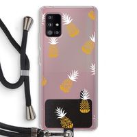 Ananasjes: Samsung Galaxy A51 5G Transparant Hoesje met koord