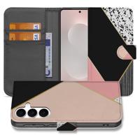 Samsung Galaxy S25 FE | Bookcase | Zwart Roze Vormen Met 3 Pasjes