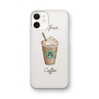 But first coffee: iPhone 12 mini Transparant Hoesje