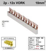 SEP Verdeelkam 2f Vork 12p 18mm M6 grijs F02012G06