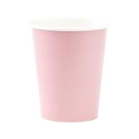 Feestbekers met hoesjes - 8x - lichtroze - papier - 250ml Feestbekers met hoesjes - 8x - lichtroze - papier - 250ml