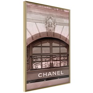 Ingelijste Poster - Chanel Goudkleurige lijst