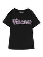 Versace Kids t-shirt à logo orné de cristaux - Noir - thumbnail