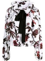 Patou blouse fleurie à détail de nœud - Blanc