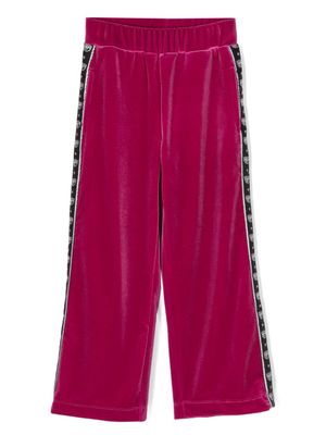 Chiara Ferragni Kids pantalon en velours à motif Eyelike - Rose