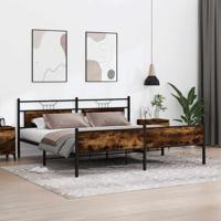 Bedframe zonder matras metaal gerookt eikenkleurig 193x203 cm