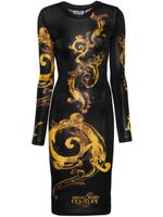 Versace Jeans Couture Watercolour Couture-print midi dress - Noir