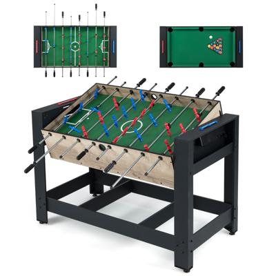 2-In-1 Draaibare Multitafel Combinatie van Tafelvoetbal en Biljarttafel 122 cm met 2 Ballen Keuen Driehoek Borstel Krijt Arcade-Tafel