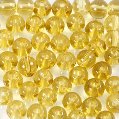 Creativ Company Glas kralen, d 4 mm, gatgrootte 1 mm, geel, 45 stuk/ 1 doos