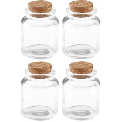 Klein flesje - 48x - 5 x 6 cm - transparant - glas - potje - DIY - bedankjes - bewaarpotjes