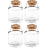 Klein flesje - 48x - 5 x 6 cm - transparant - glas - potje - DIY - bedankjes - bewaarpotjes