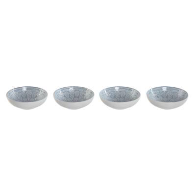 Bordenset Home ESPRIT Blauw Keramiek Mandala Arabisch 18,2 x 18,2 x 5,5 cm