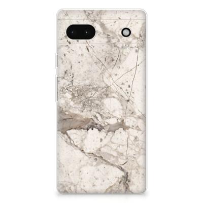 Google Pixel 6A | TPU | Siliconen hoesje | Marmer Beige
