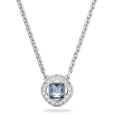 Swarovski 5662142 Ketting Angelic Square zilverkleurig-blauw-wit 38-43 cm