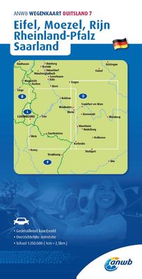 Wegenkaart - landkaart 7 Eifel - Moezel - Rijn, Rheinland-Pfalz, Saarland | ANWB Media