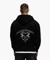 Jorcustom Fleece Custom University Zipped Hoodie Heren Zwart - Maat L - Kleur: Zwart | Soccerfanshop