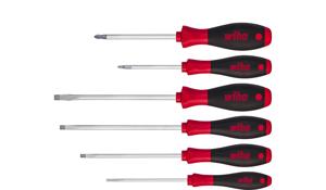 Wiha 308HK6 Schroevendraaierset SoftFinish sleufkop, Phillips 6-delig met zeskantaanzet - 21248