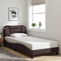 Bedframe zonder matras "Hvar" 90x190 cm stof donkerbruin