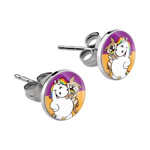 Oorknopjes met Chubby Unicorn Design Chirurgisch staal 316L Oorbellen