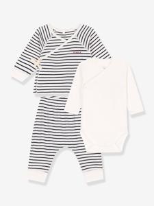 3-delige geboorteset PETIT BATEAU marineblauw