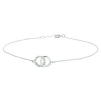 14k Witgouden Anker Armband met Zirkonia - 16,5-18,5 cm 14k Witgouden Anker Armband met Zirkonia - 16,5-18,5 cm