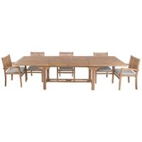 Tafel met stoelen Home ESPRIT Teakboom 210 X 100 X 76 CM