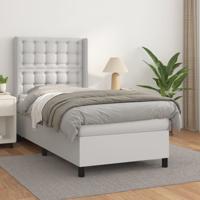 Boxspring met matras kunstleer wit 90x200 cm