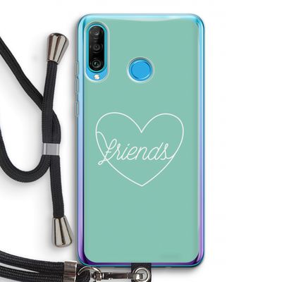 Friends heart pastel: Huawei P30 Lite Transparant Hoesje met koord
