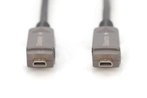 Digitus AK-330127-300-S HDMI-kabel HDMI Aansluitkabel HDMI-A-stekker 30 m Zwart 4K UHD, Afgeschermd (drievoudig), Flexibel, Afscherming totaal, Afgeschermd,