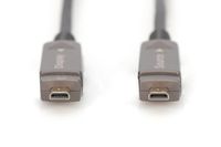 Digitus AK-330127-200-S HDMI-kabel HDMI Aansluitkabel HDMI-A-stekker 20 m Zwart 4K UHD, Afgeschermd (drievoudig), Flexibel, Afscherming totaal, Afgeschermd, - thumbnail