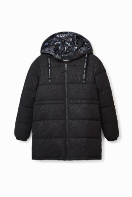 Gewatteerde jas met dierenprint - BLACK - XL