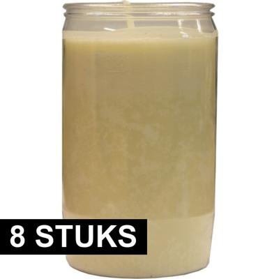 Grafkaars/gedenklicht - 8x - wit - 7 x 15 cm - 6 dagen brandtijd Grafkaars/gedenklicht - 8x - wit - 7 x 15 cm - 6 dagen brandtijd